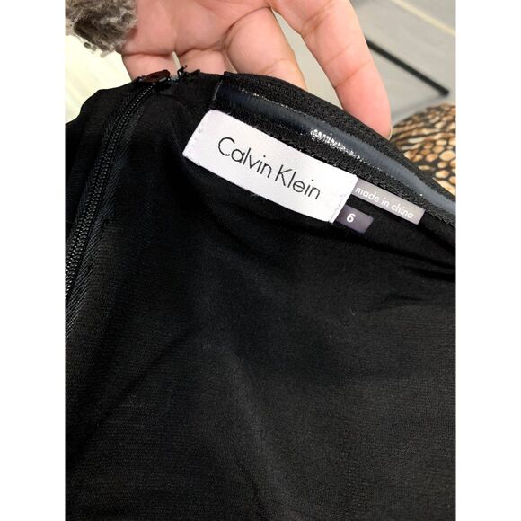 Calvin Klein Black Halter Dress Gold Metal Neck Ring Size 6 - NWT - Picture 4 of 8